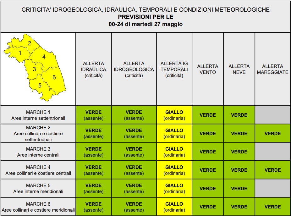 allerta meteo marche 27 maggio