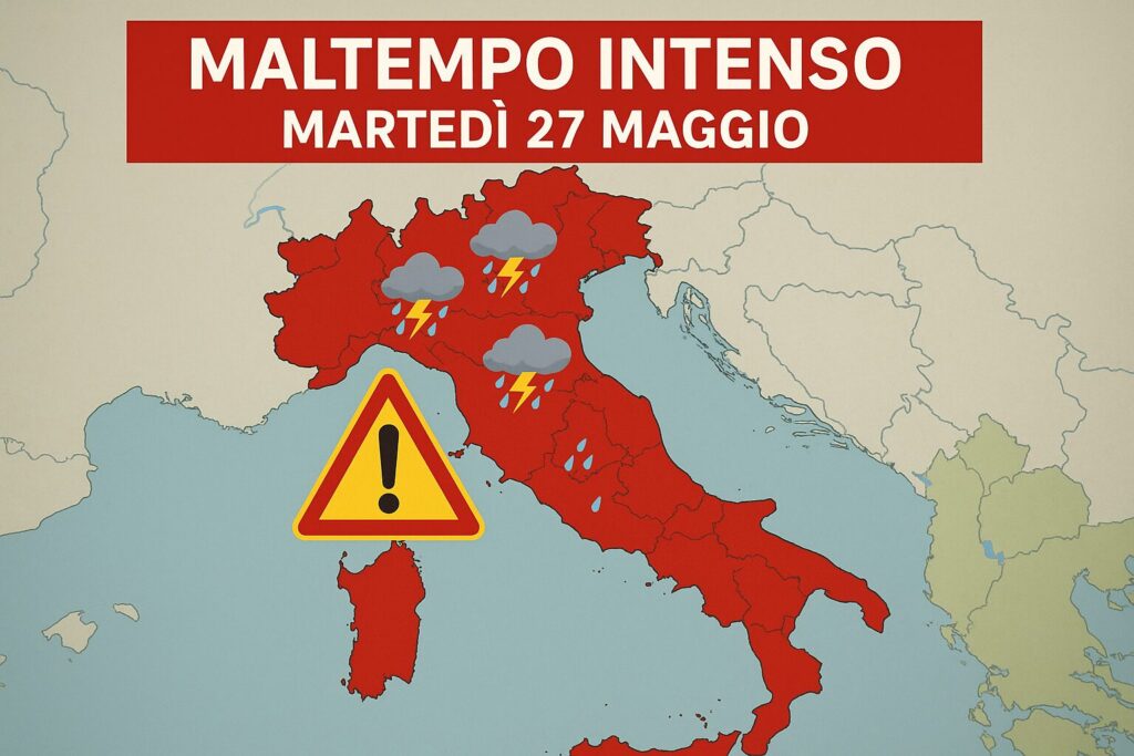 allerta meteo martedì 27 maggio