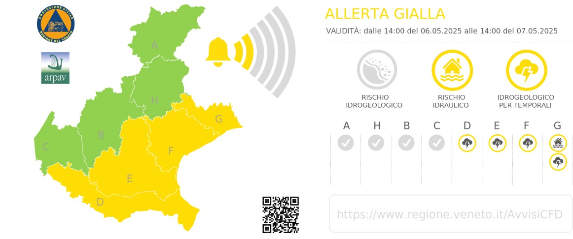 allerta meteo veneto 6-7 maggio