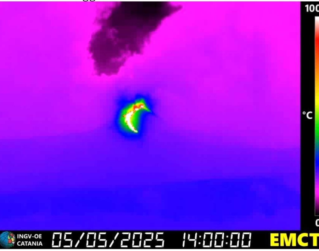 eruzione etna 5 maggio 2025