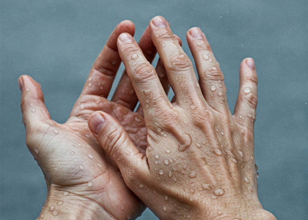rughe mani acqua