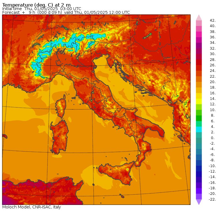 temperature massime 1 maggio