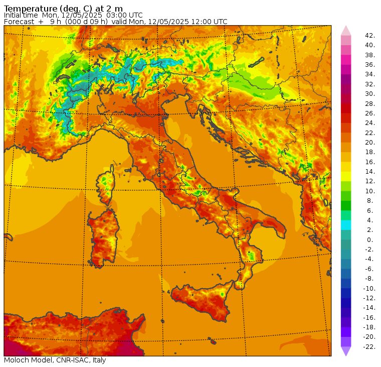 temperature massime 12 maggio