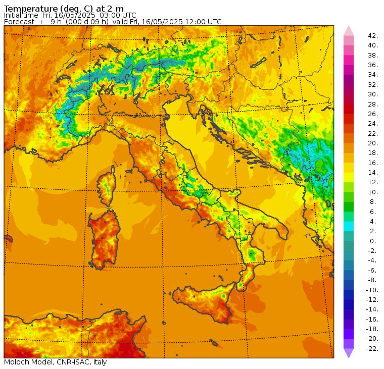 temperature massime 16 maggio