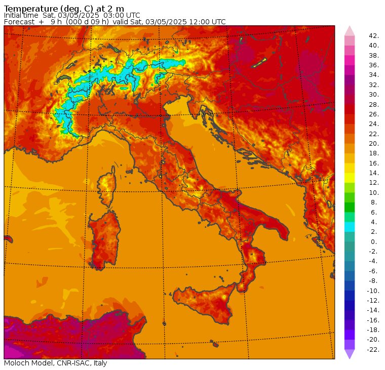 temperature massime 3 maggio