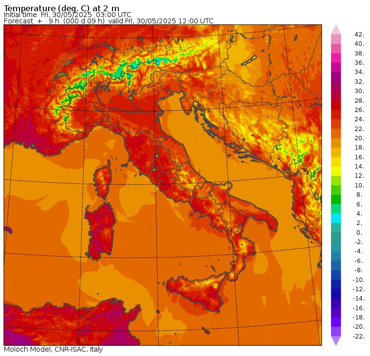 temperature massime 30 maggio