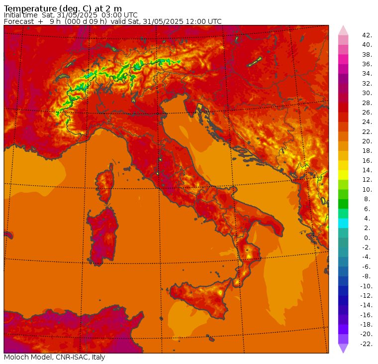 temperature massime 31 maggio