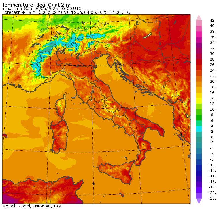 temperature massime 4 maggio