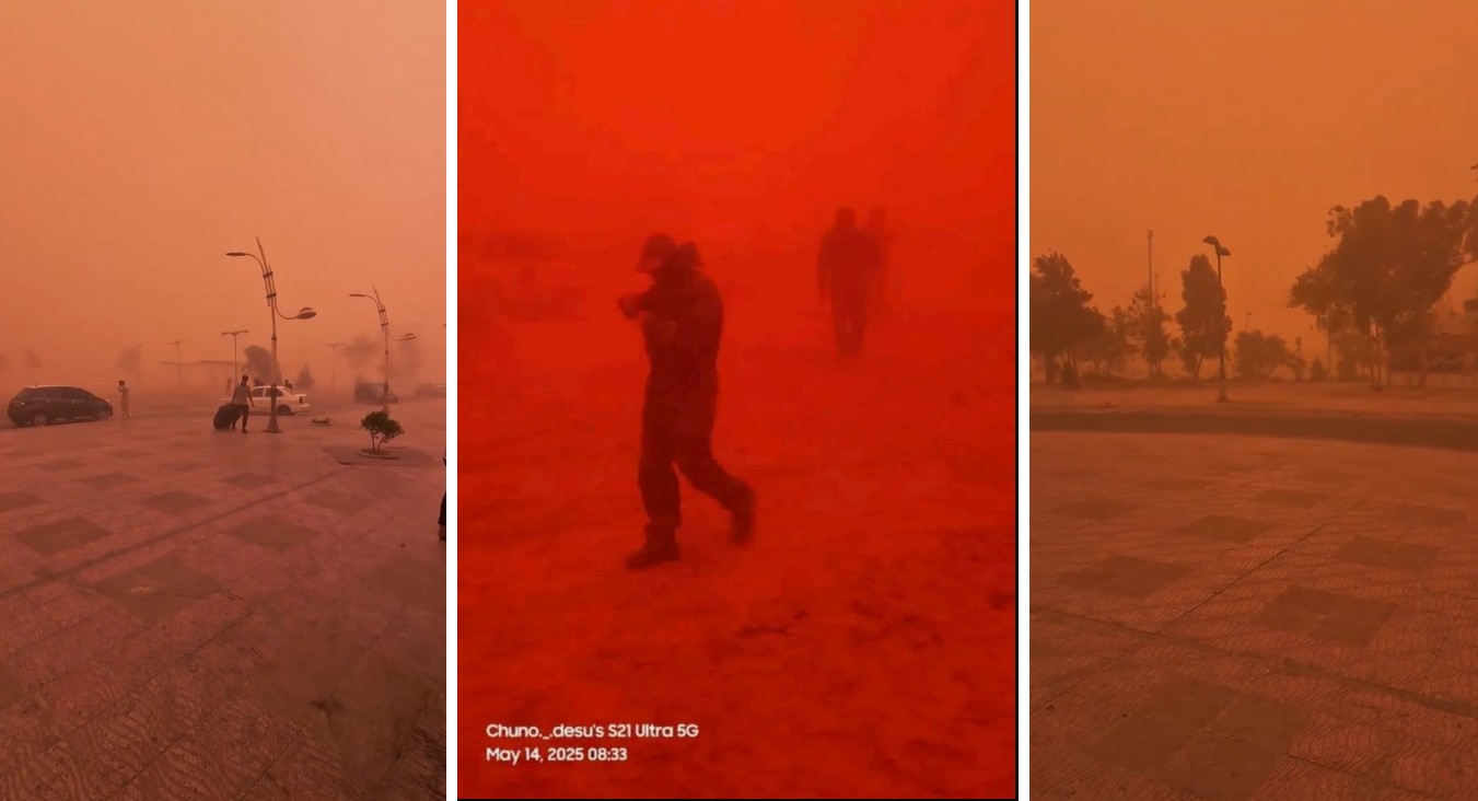 Maltempo Algeria, tempesta di sabbia avvolge Ouargla: atmosfera marziana