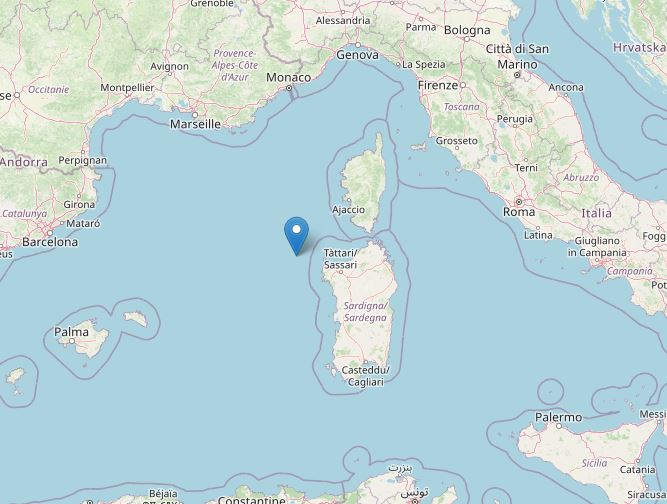 terremoto mare di sardegna