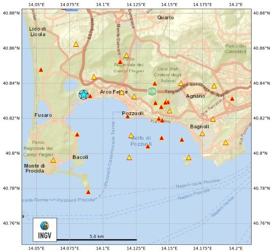 terremoto oggi campi flegrei pozzuoli napoletano