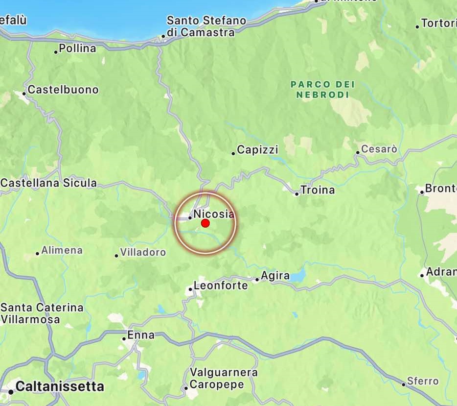 terremoto oggi nicosia sicilia enna