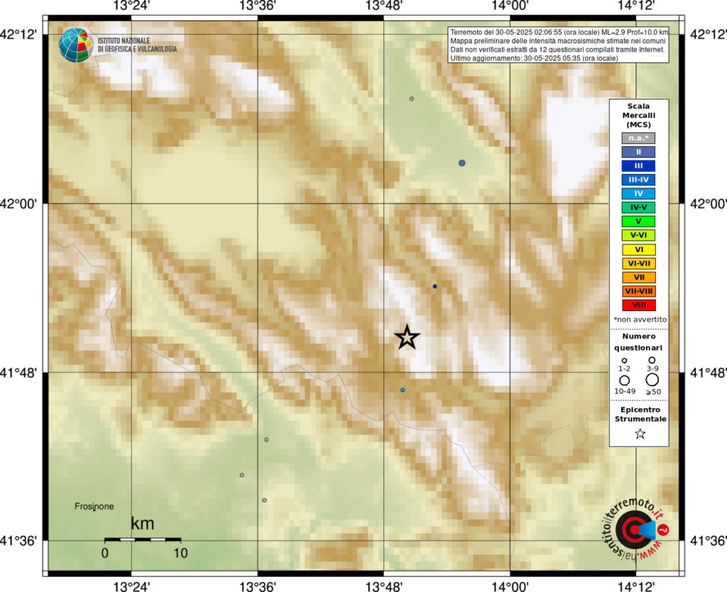 terremoto oggi pescasseroli l'aquila abruzzo