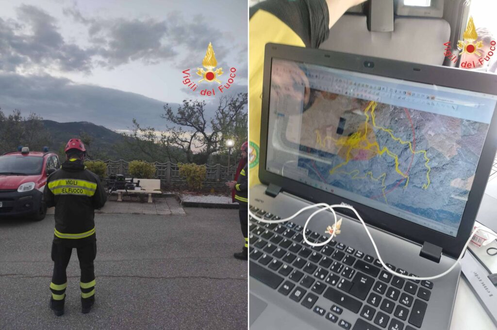 vigili del fuoco ricerche droni