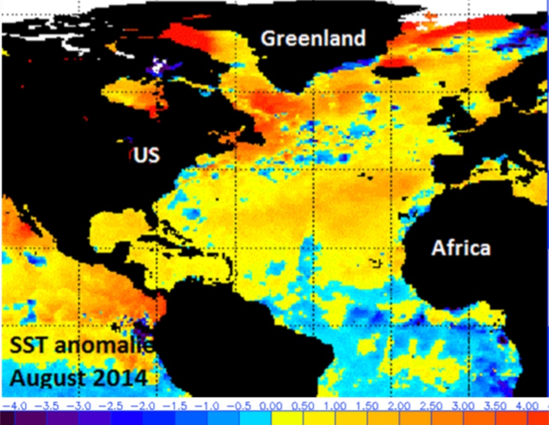 Anomalie oceaniche estate 2014