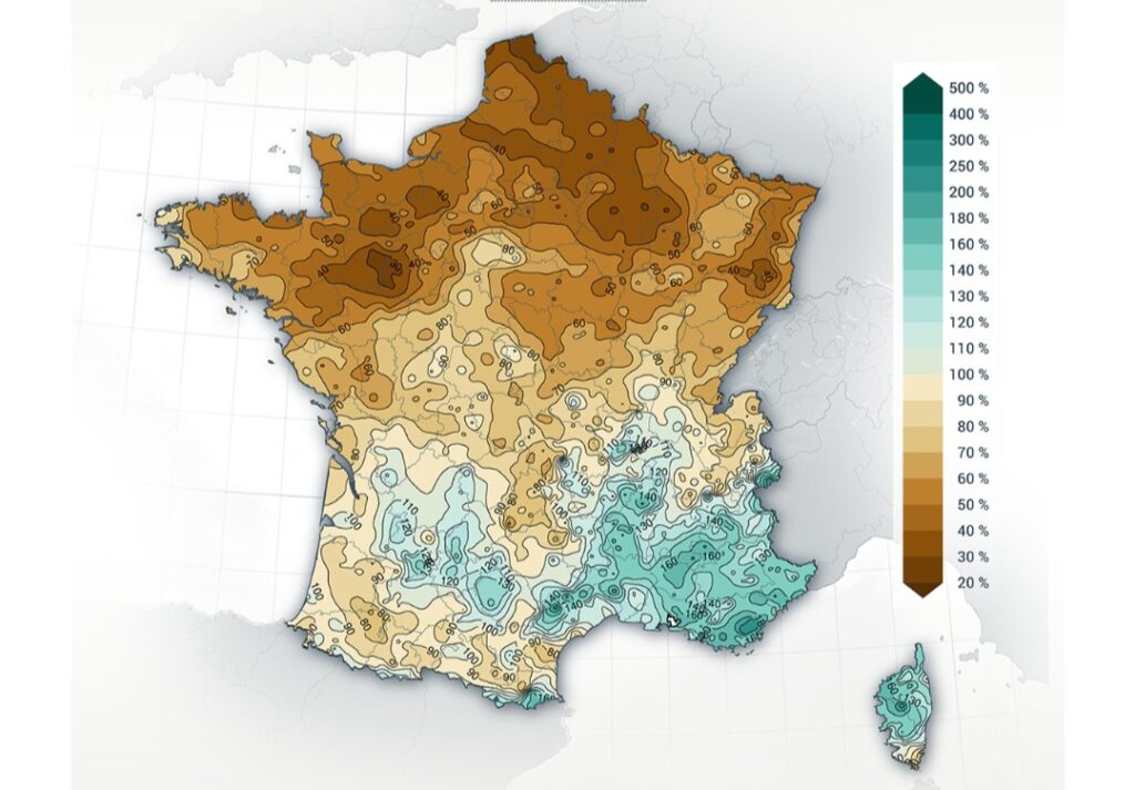 Anomalie piogge Francia
