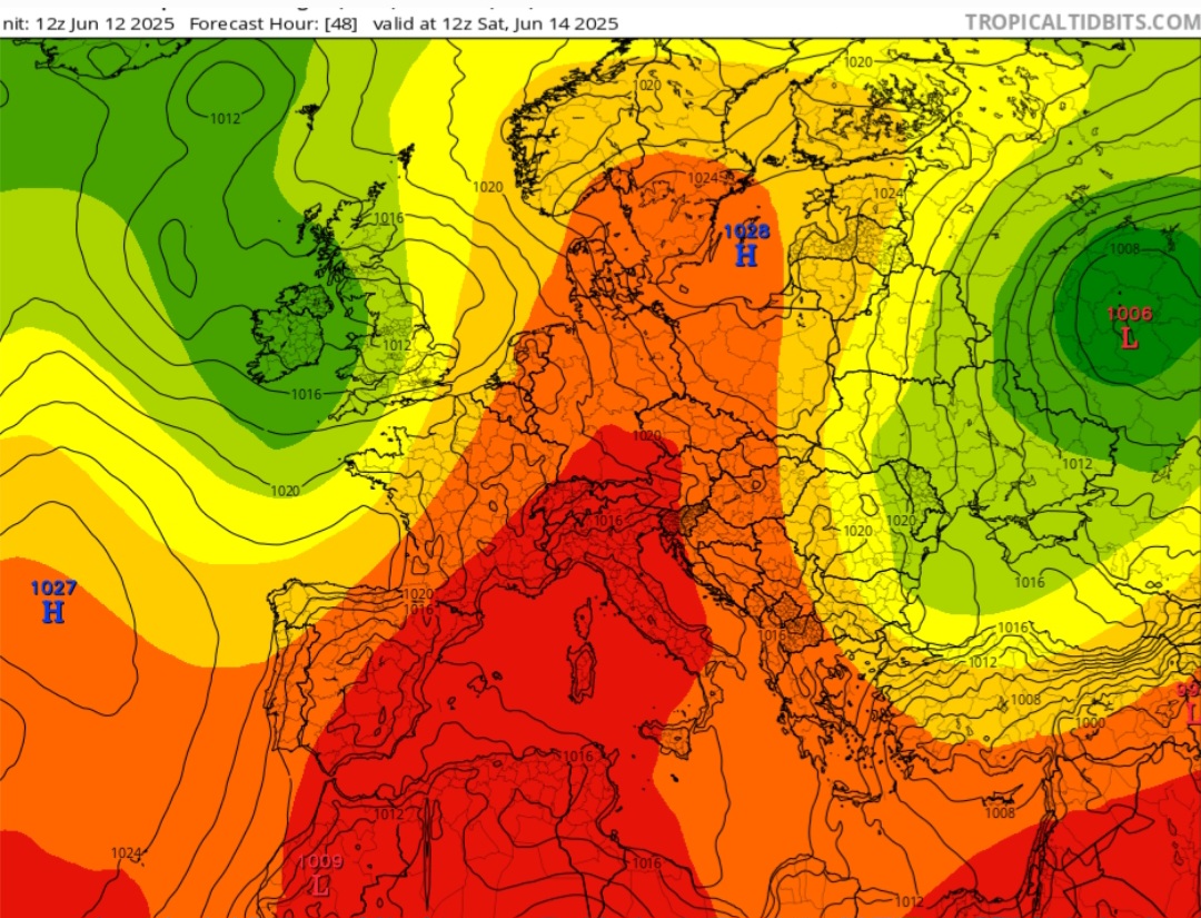 Anticiclone africano 14 giugno