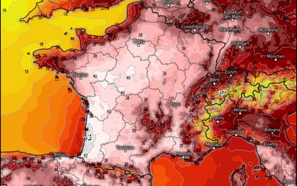 Caldo record Francia prossima settimana