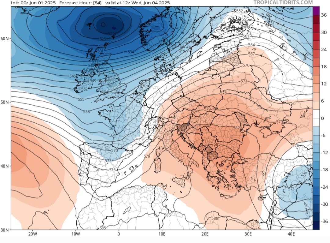 ECMWF 500 hPa 3 giugno