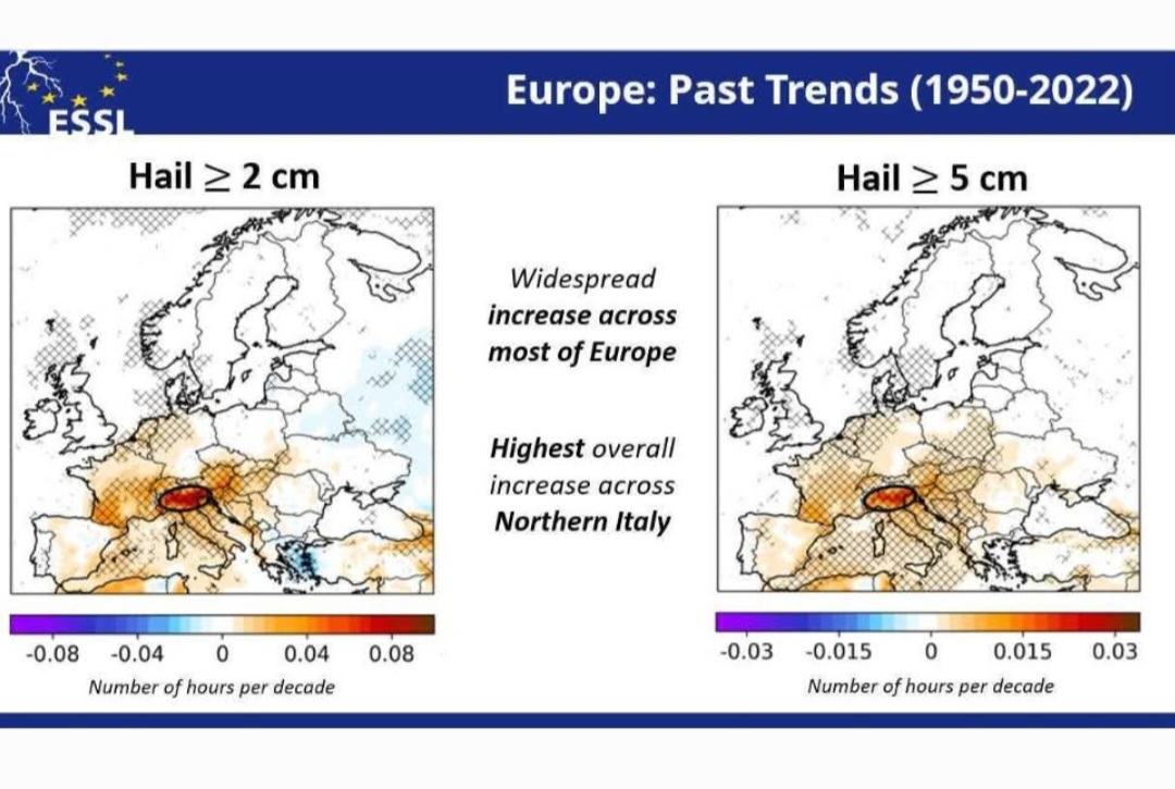 Meteo, European Severe Storms Laboratory: il Nord Italia è la zona europea con più grandine severa
