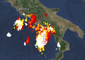 Fulmini Campania 18 giugno
