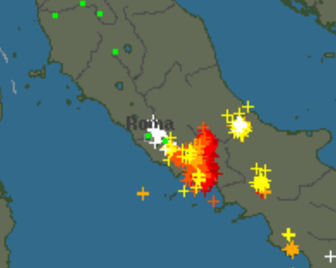 Fulminazioni tra Lazio e Abruzzo