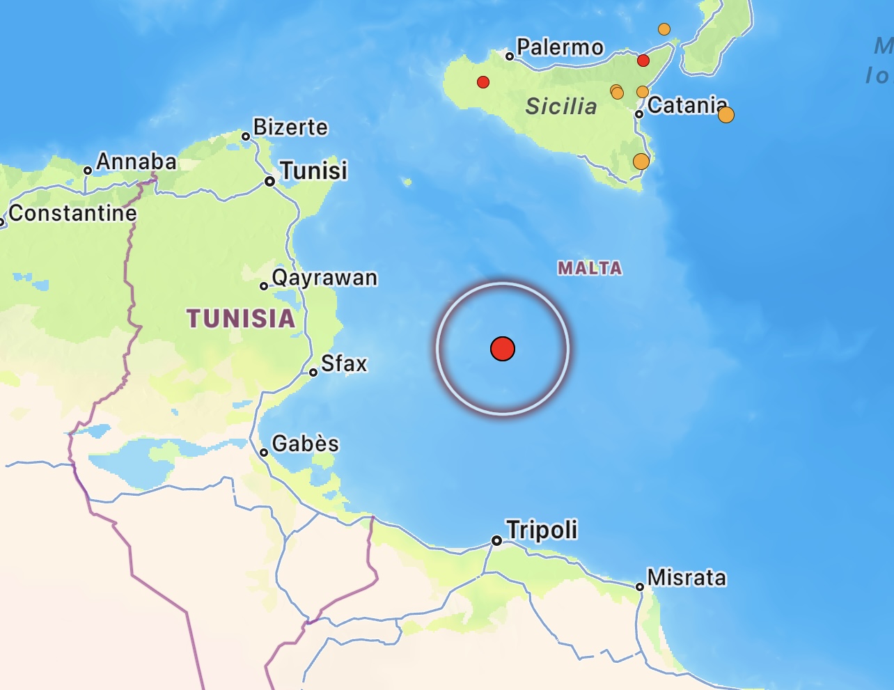 Terremoto, scossa 3.5 nella notte tra Malta e Tripoli