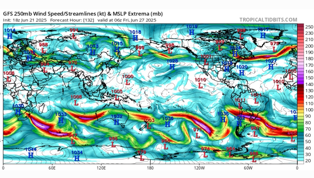 Jet stream 27 giugno globale