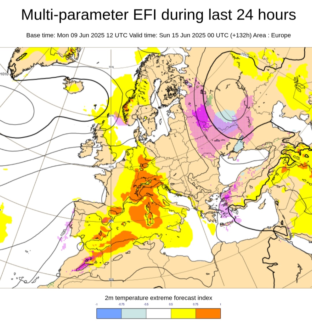 Mappa EFI ECMWF 