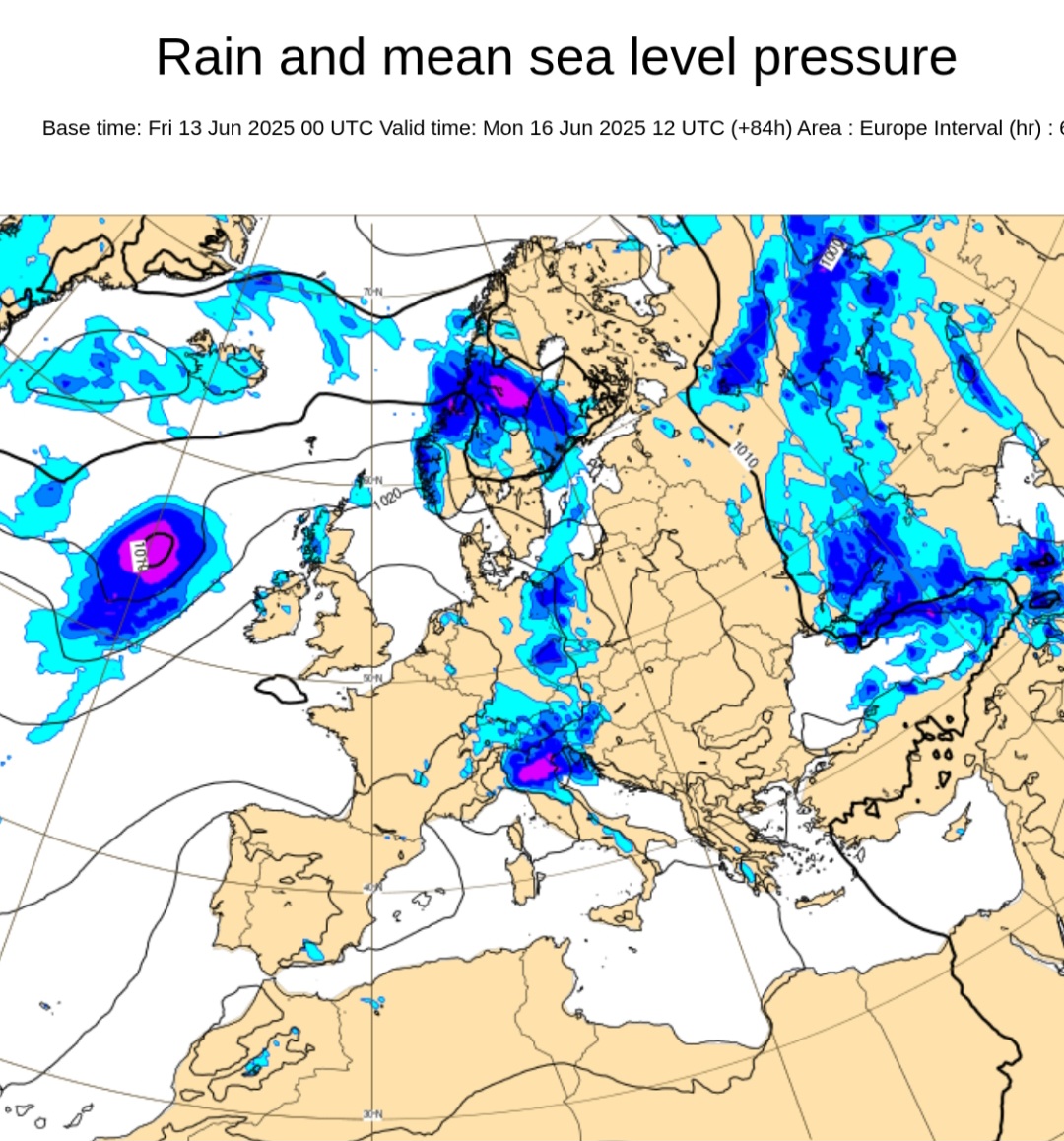 Precipitazioni 16 giugno