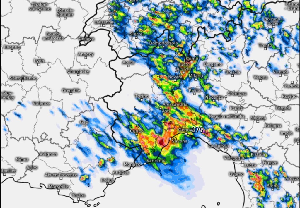 Precipitazioni 21 giugno nord Italia