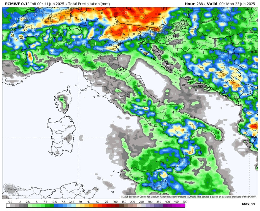 Precipitazioni 23 giugno