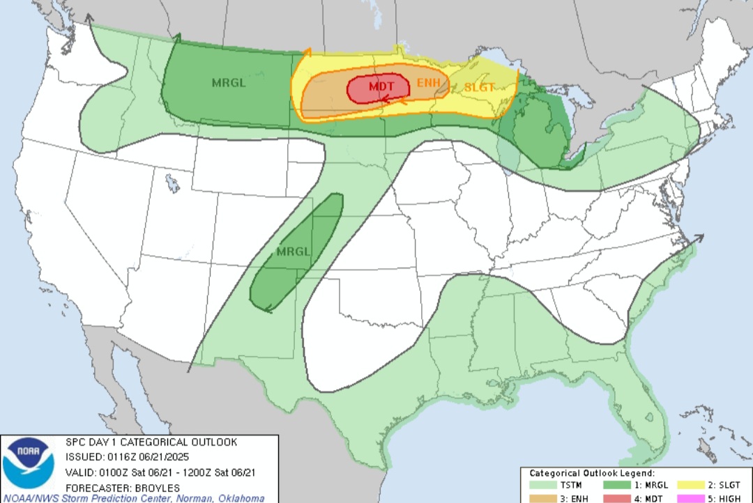 Rischio tornado USA 21 giugno