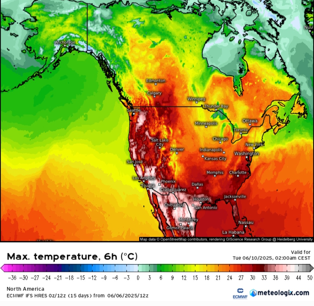 Temperature massime Usa