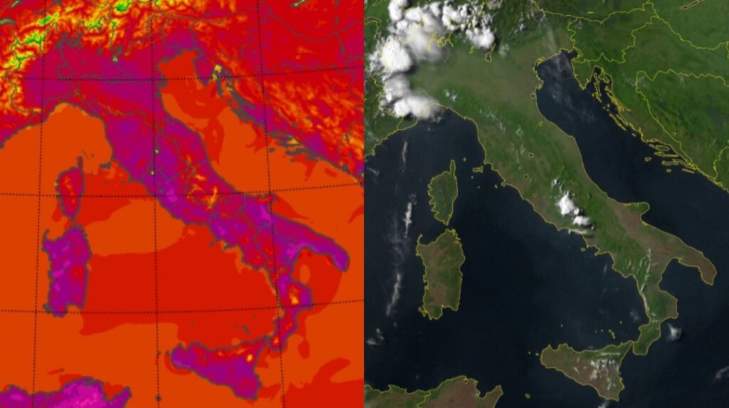 Temperature massime e satellite 13 giugno
