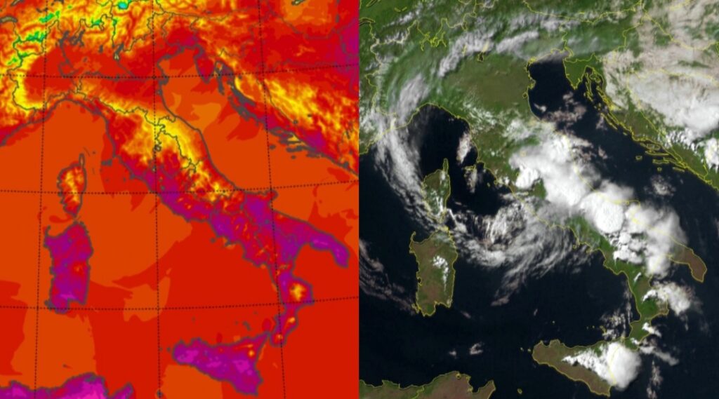 Temperature massime e satellite 17 giugno