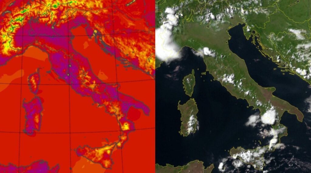 Temperature massime e satellite 20 giugno