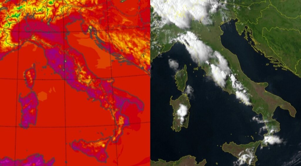 Temperature massime e satellite 21 giugno