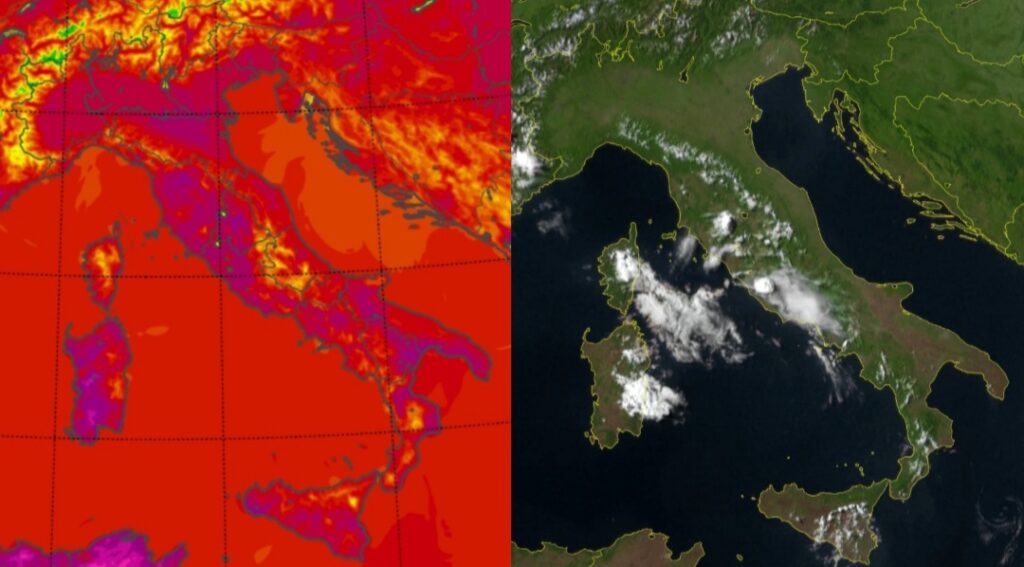 Temperature massime e satellite 22 giugno