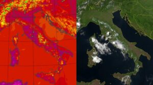 Temperature massime e satellite 22 giugno