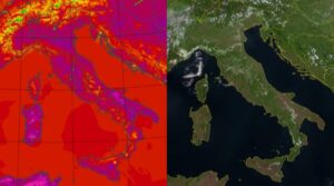 Temperature massime e satellite 24 giugno