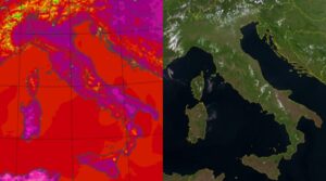 Temperature massime e satellite 25 giugno