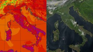 Temperature massime e satellite Italia 10 giugno