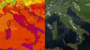 Temperature massime e satellite Italia 9 giugno