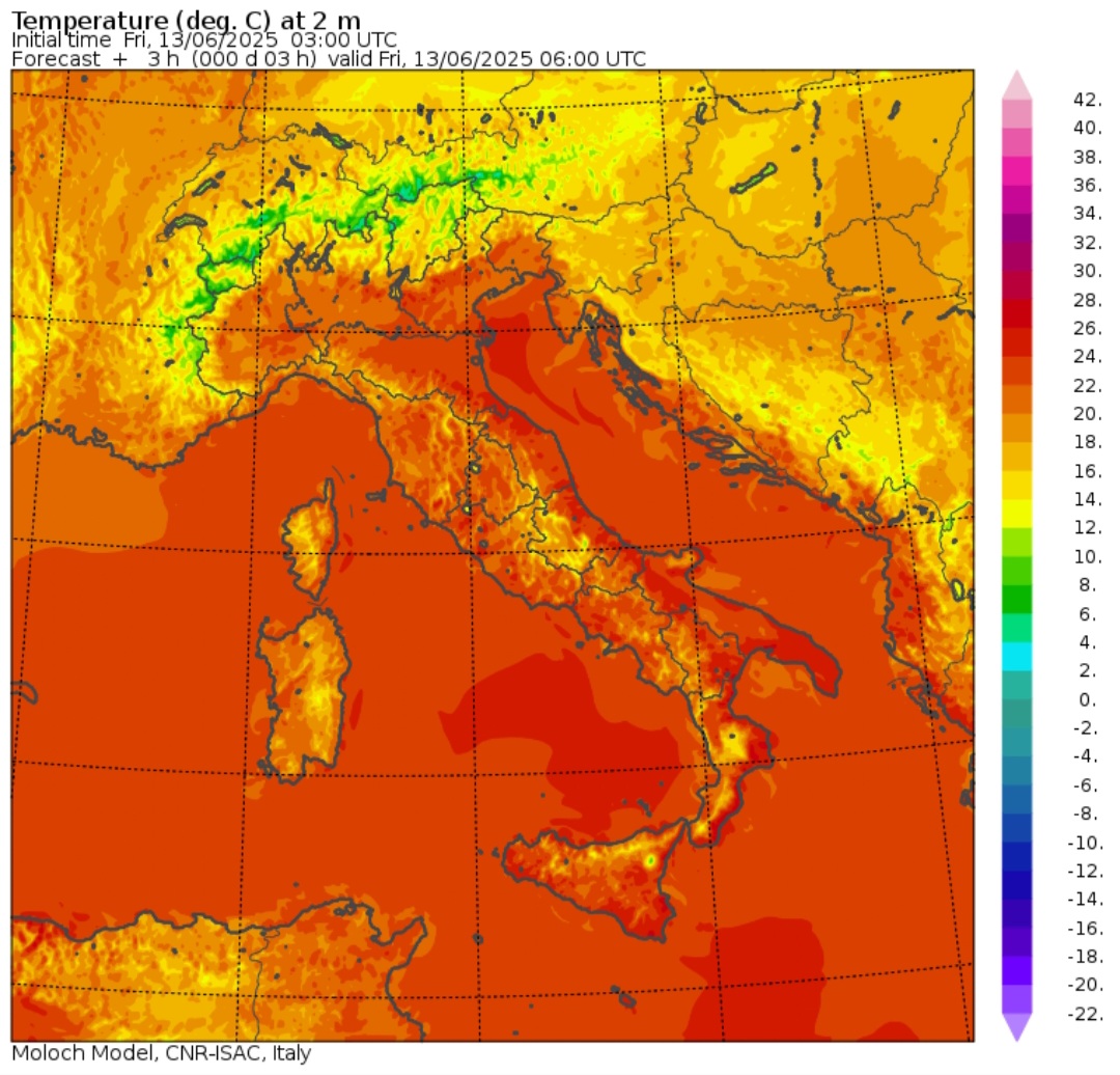 Temperature minime 13 giugno