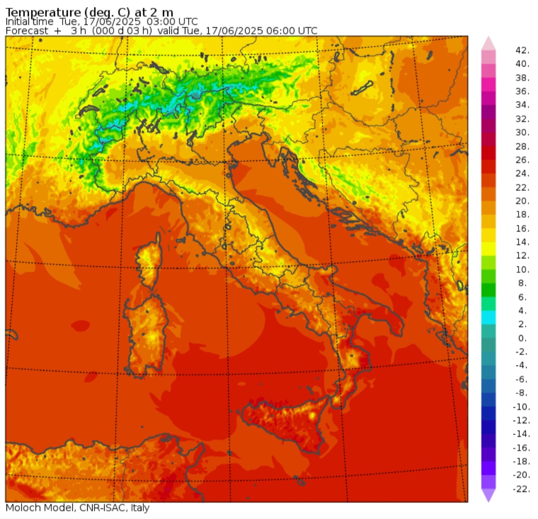 Temperature minime 17 giugno
