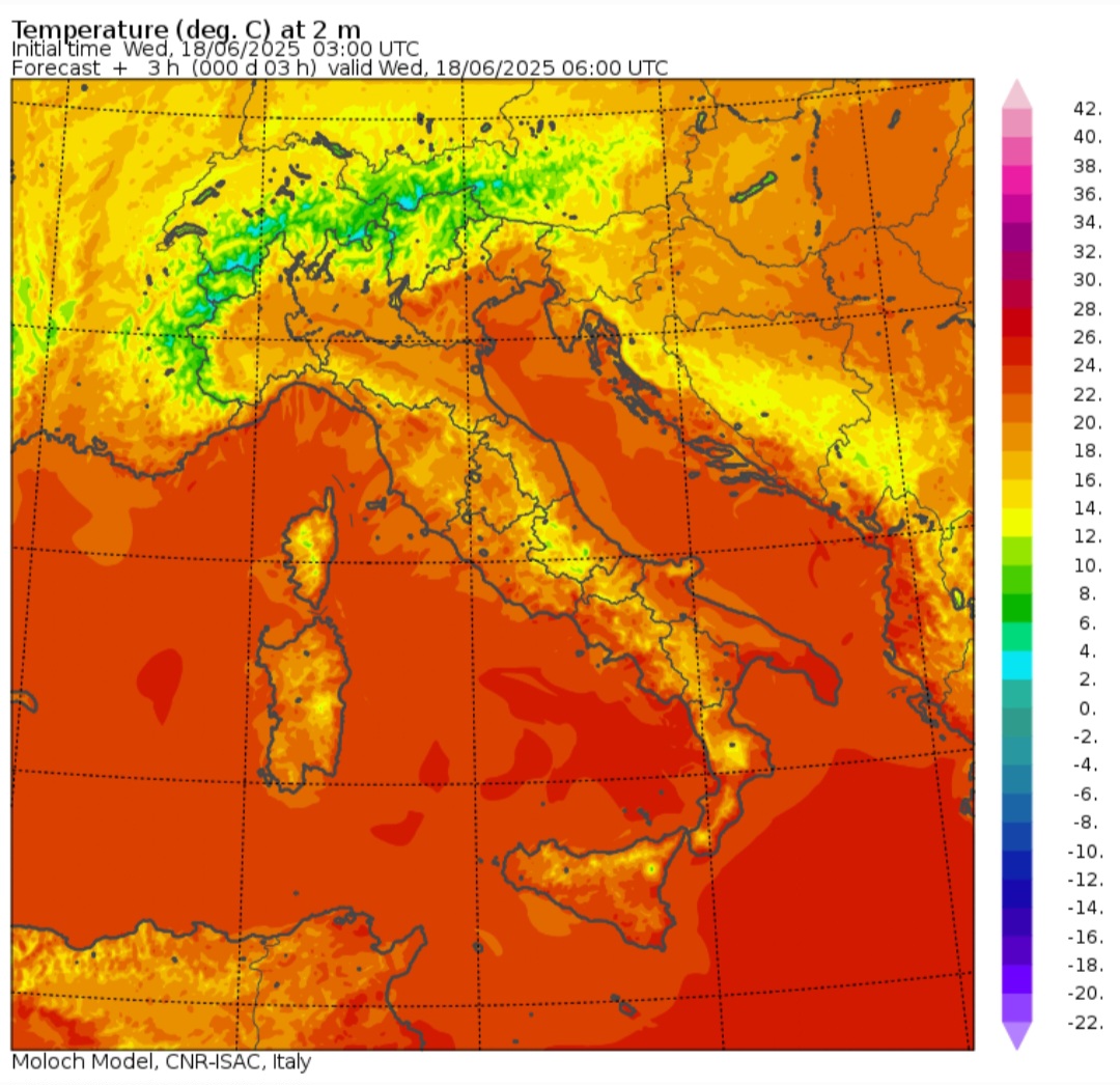 Temperature minime 18 giugno