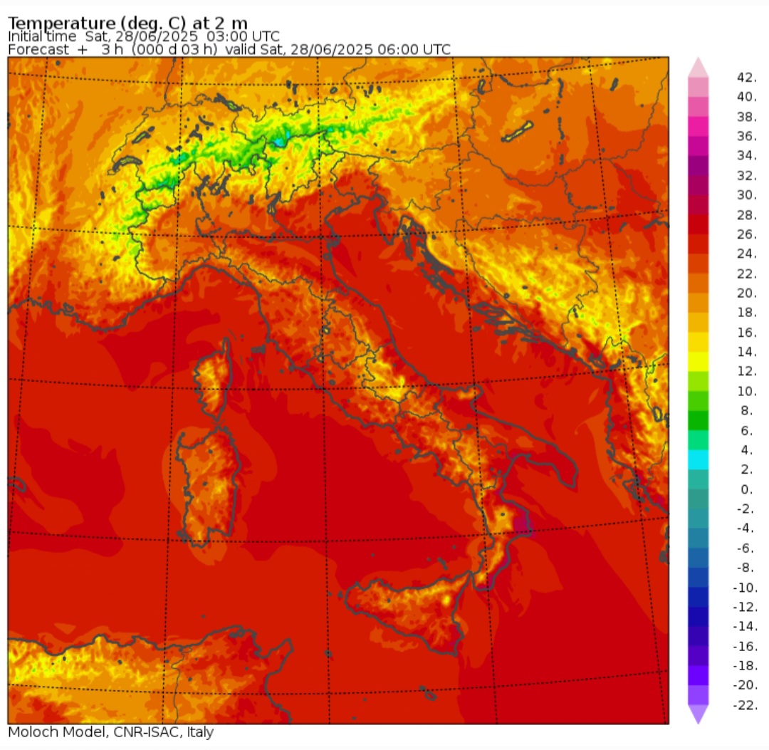 Temperature minime 28 giugno