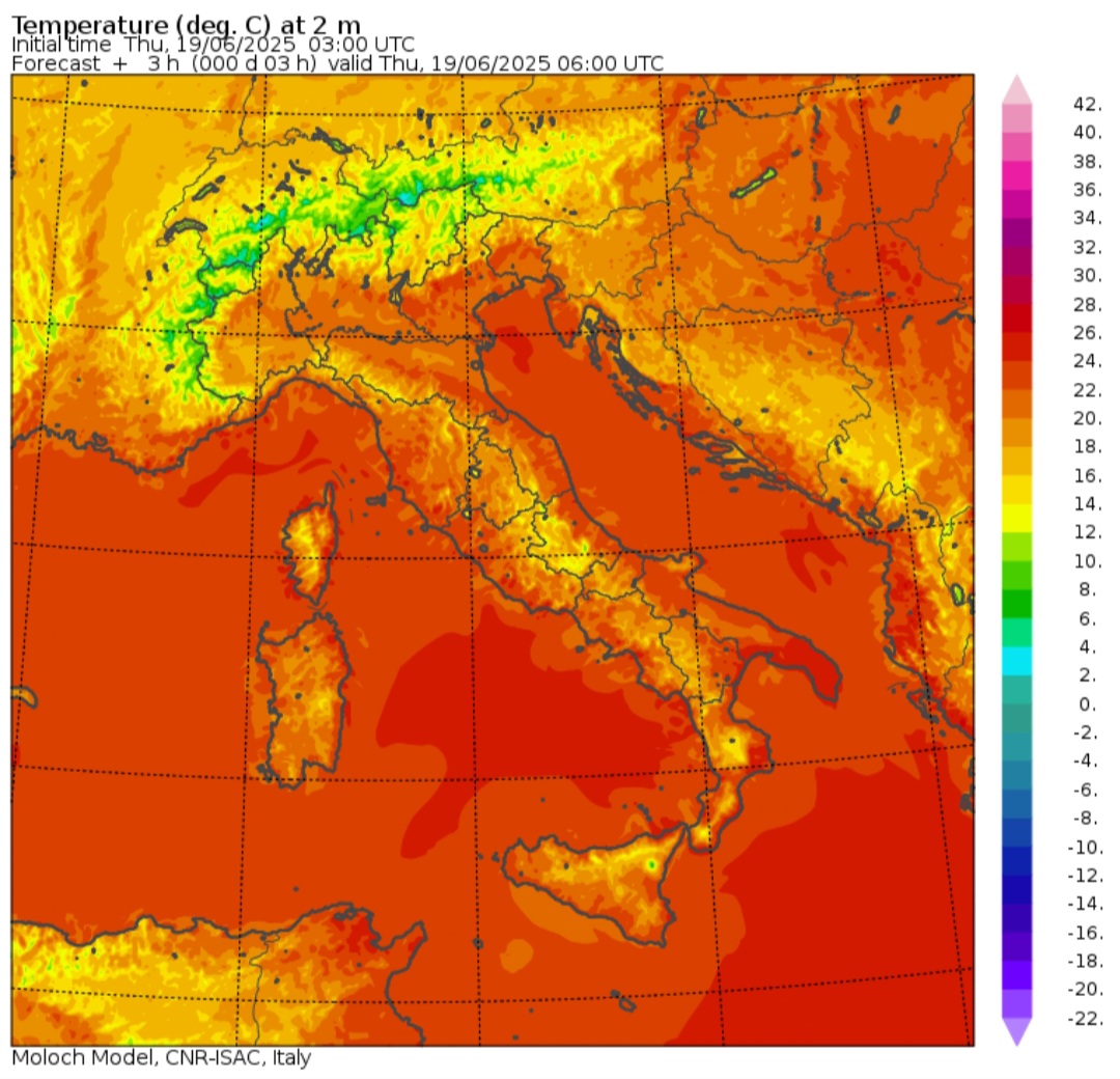 Temperature minime 19 giugno