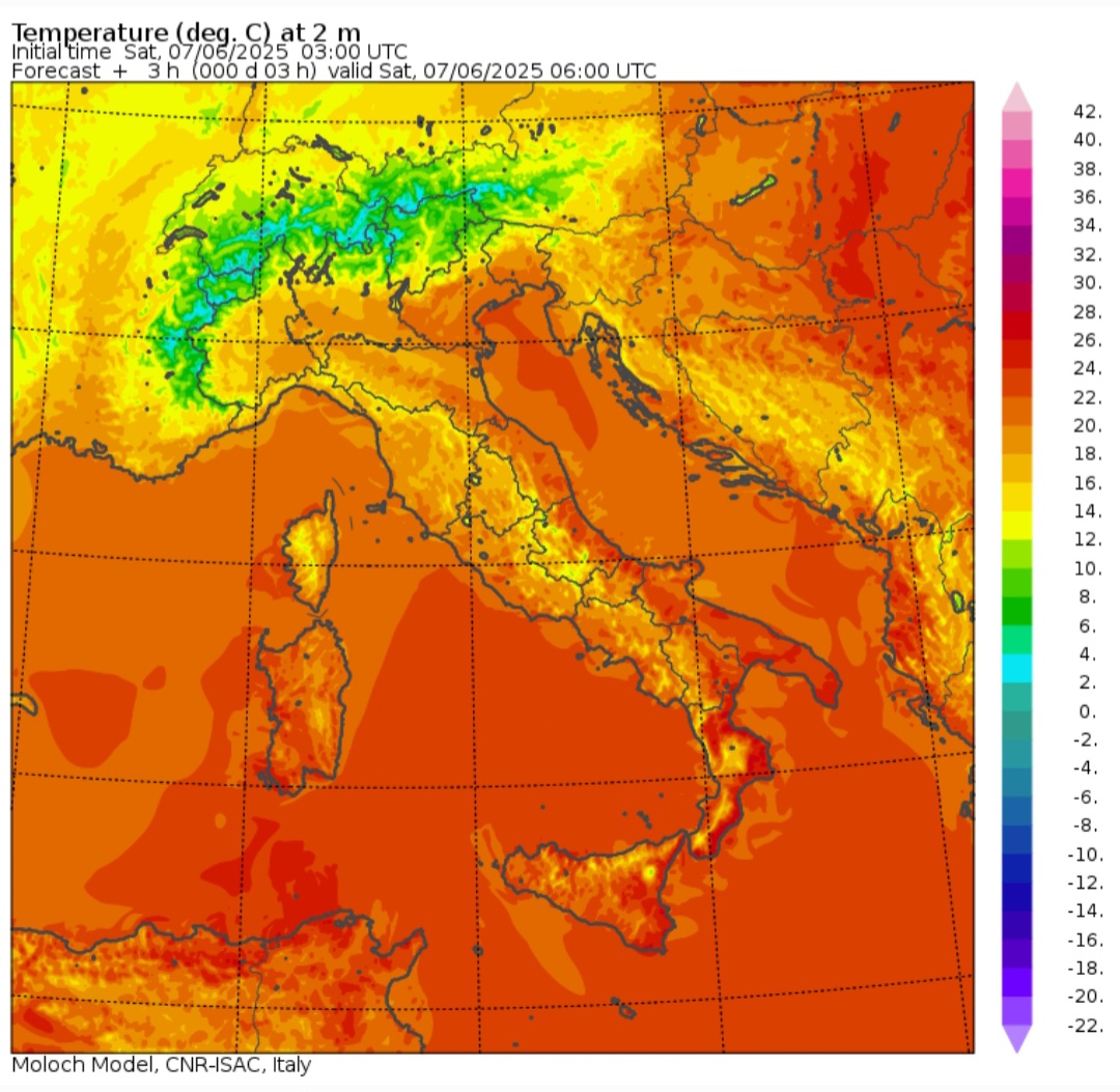 Temperature minime 7 giugno